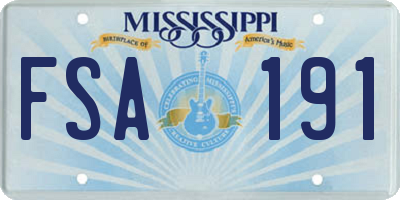 MS license plate FSA191
