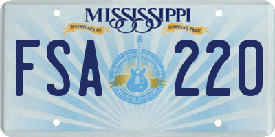 MS license plate FSA220