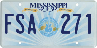 MS license plate FSA271