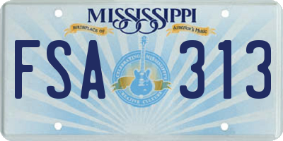 MS license plate FSA313