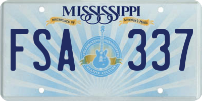 MS license plate FSA337