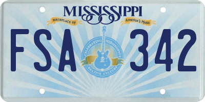 MS license plate FSA342