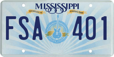 MS license plate FSA401