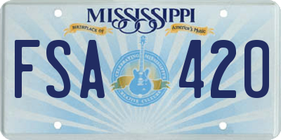 MS license plate FSA420