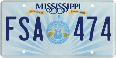 MS license plate FSA474