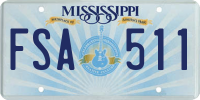 MS license plate FSA511