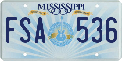 MS license plate FSA536