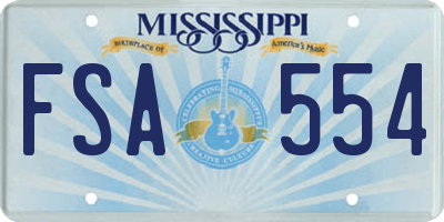 MS license plate FSA554