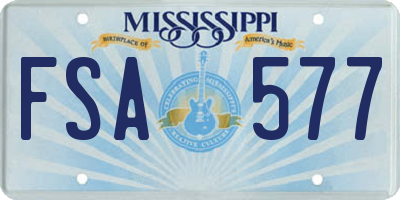 MS license plate FSA577