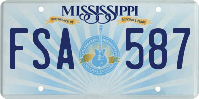 MS license plate FSA587