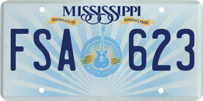 MS license plate FSA623