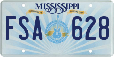 MS license plate FSA628