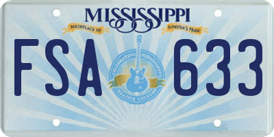 MS license plate FSA633
