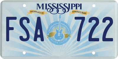 MS license plate FSA722