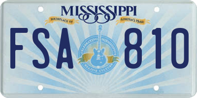 MS license plate FSA810