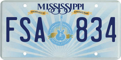 MS license plate FSA834
