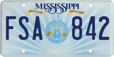 MS license plate FSA842