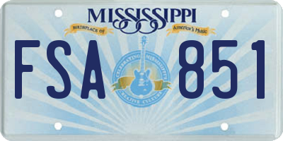 MS license plate FSA851