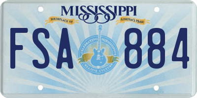 MS license plate FSA884