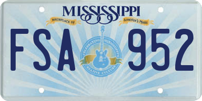 MS license plate FSA952