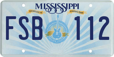MS license plate FSB112