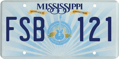 MS license plate FSB121