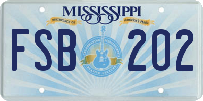 MS license plate FSB202