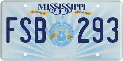 MS license plate FSB293