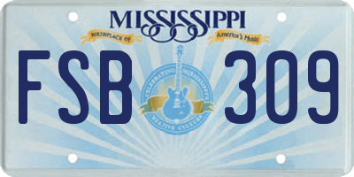 MS license plate FSB309