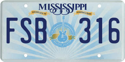 MS license plate FSB316