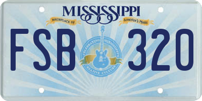 MS license plate FSB320