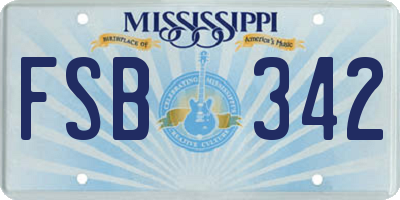 MS license plate FSB342