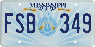 MS license plate FSB349