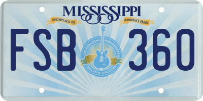 MS license plate FSB360