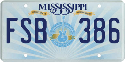 MS license plate FSB386