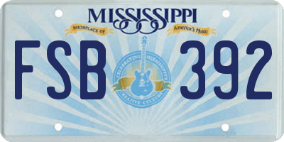 MS license plate FSB392