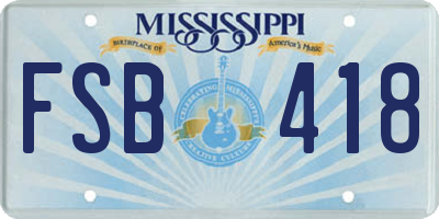 MS license plate FSB418