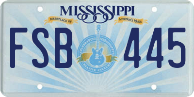 MS license plate FSB445