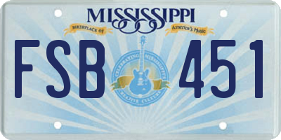 MS license plate FSB451