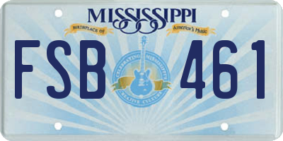 MS license plate FSB461