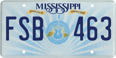 MS license plate FSB463