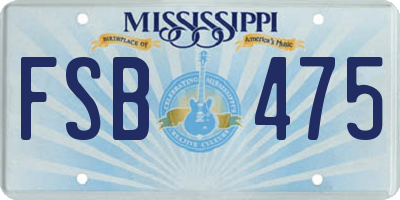 MS license plate FSB475