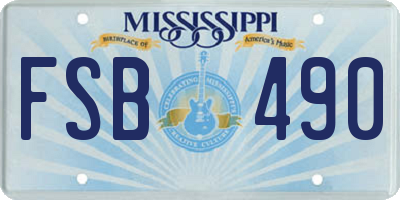 MS license plate FSB490