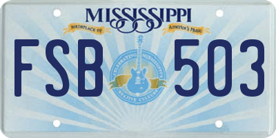 MS license plate FSB503