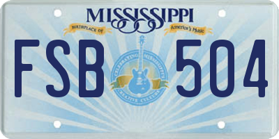 MS license plate FSB504