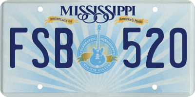 MS license plate FSB520