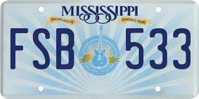 MS license plate FSB533