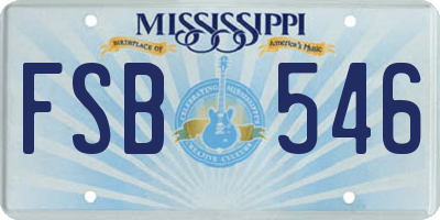 MS license plate FSB546