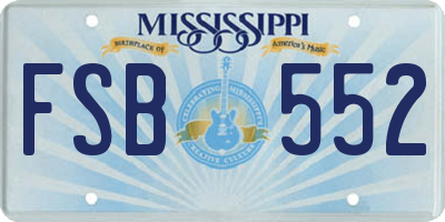 MS license plate FSB552