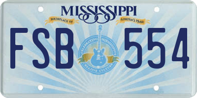MS license plate FSB554